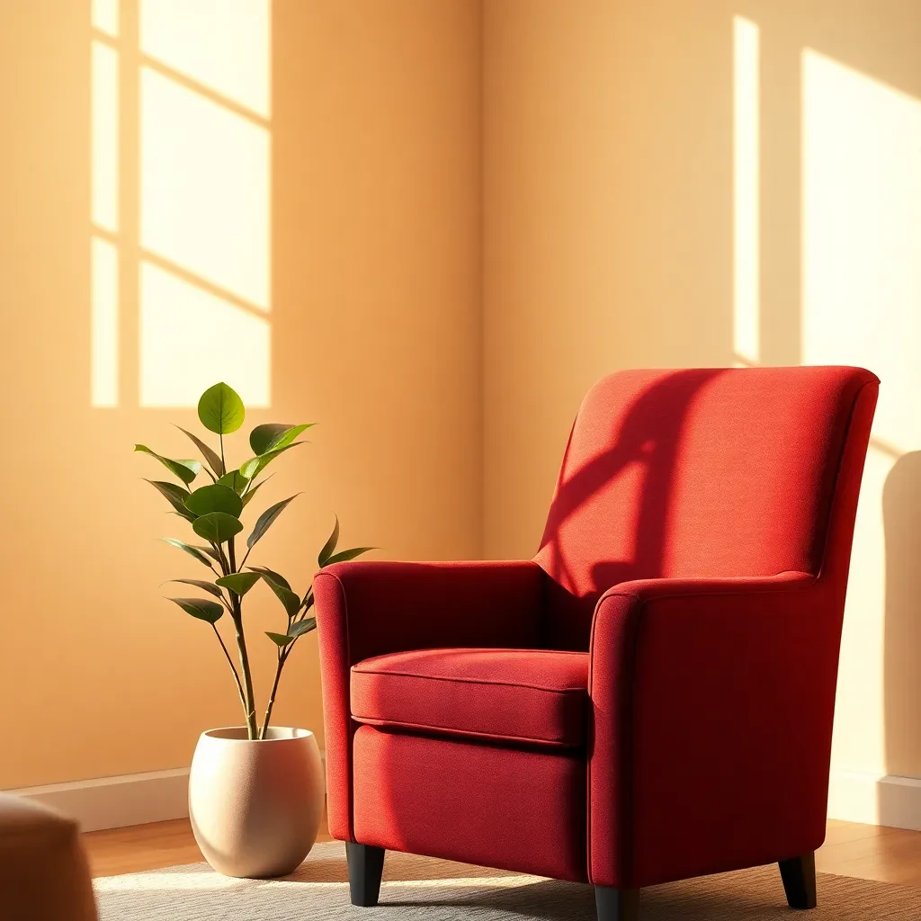 Ambiente acolhedor de consultório com poltrona confortável